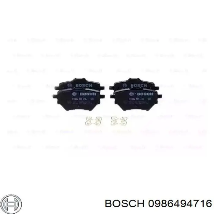 0986494716 Bosch sapatas do freio traseiras de disco