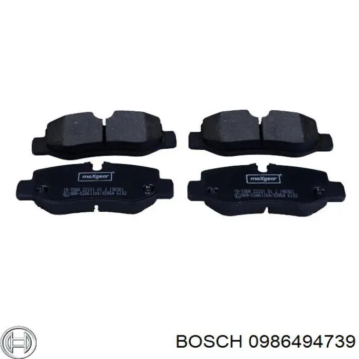 0 986 494 739 Bosch sapatas do freio traseiras de disco