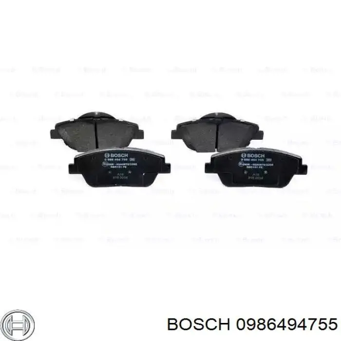 0986494755 Bosch sapatas do freio dianteiras de disco