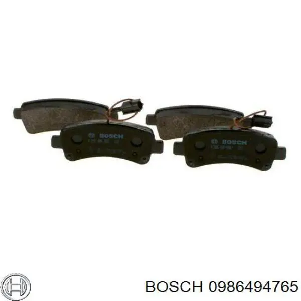 0986494765 Bosch колодки тормозные задние дисковые