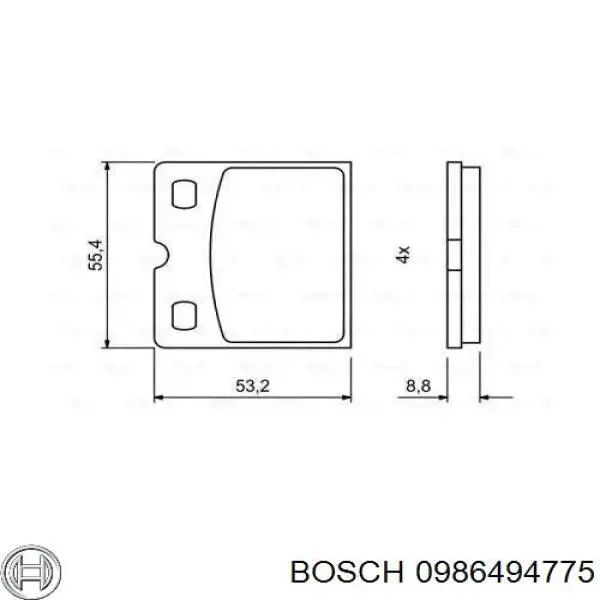 Pastillas de freno traseras 0986494775 Bosch