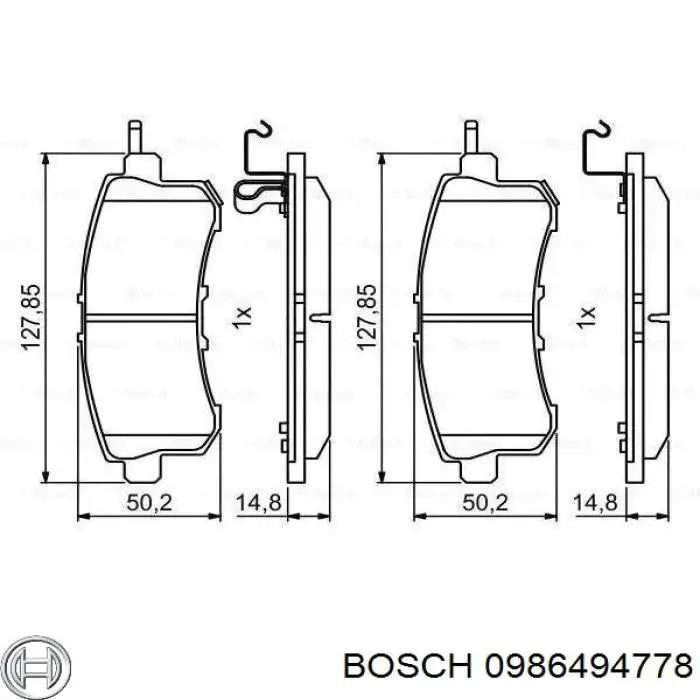 0986494778 Bosch sapatas do freio traseiras de disco