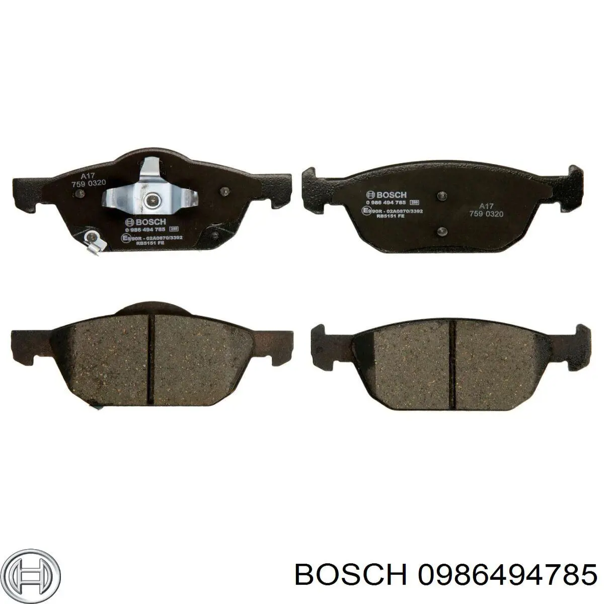 Колодки гальмівні передні, дискові 0986494785 Bosch