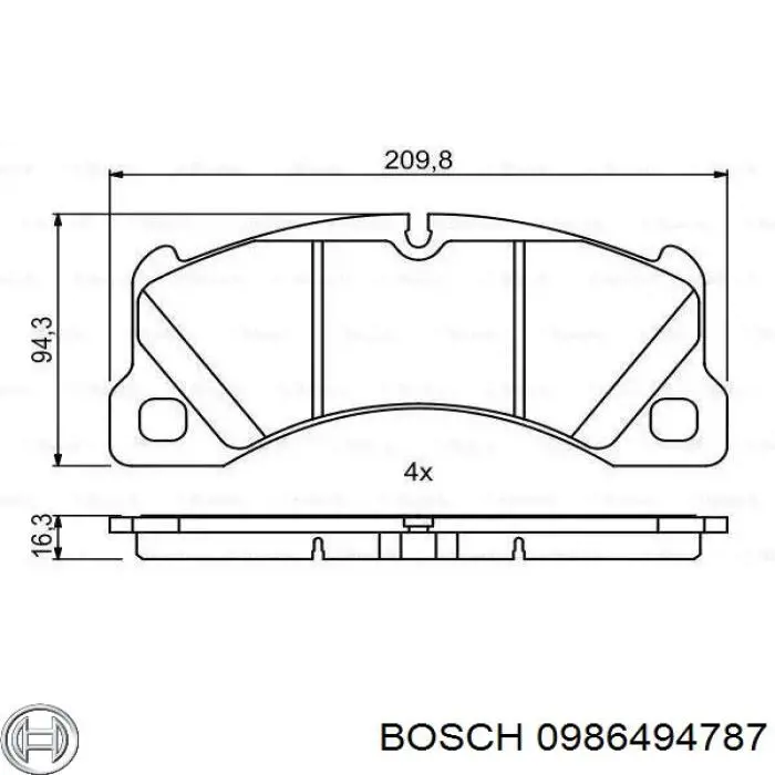 0986494787 Bosch sapatas do freio dianteiras de disco