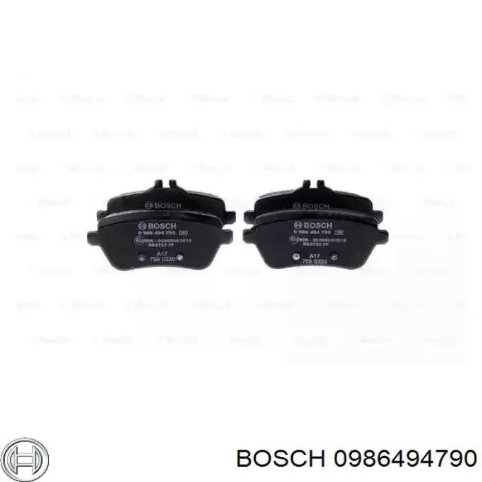 0986494790 Bosch sapatas do freio traseiras de disco