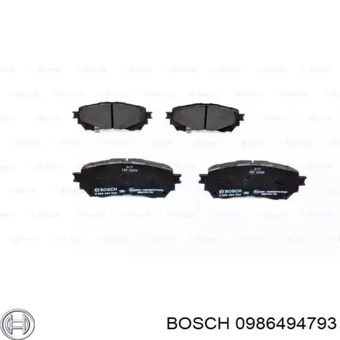 0986494793 Bosch sapatas do freio dianteiras de disco