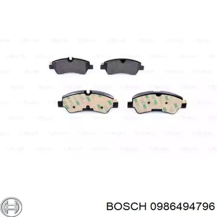 Задние тормозные колодки 0986494796 Bosch