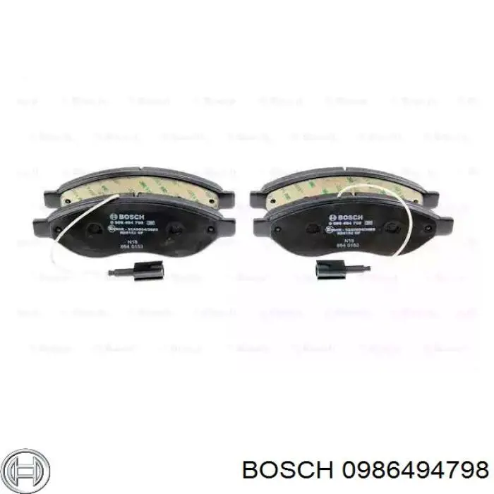 Передние тормозные колодки 0986494798 Bosch