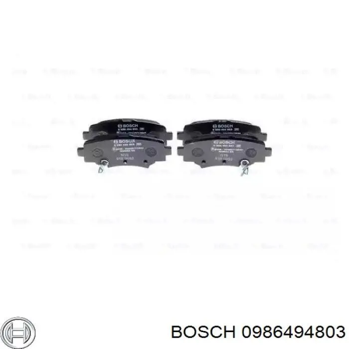 Задние тормозные колодки 0986494803 Bosch