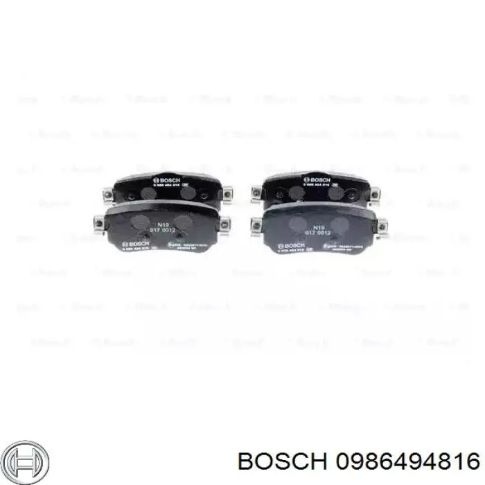 0986494816 Bosch sapatas do freio traseiras de disco