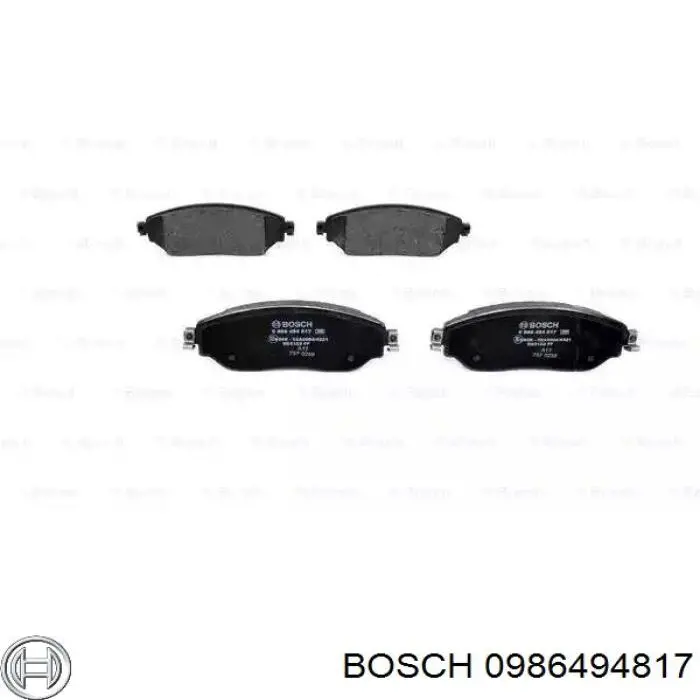 0986494817 Bosch передние тормозные колодки