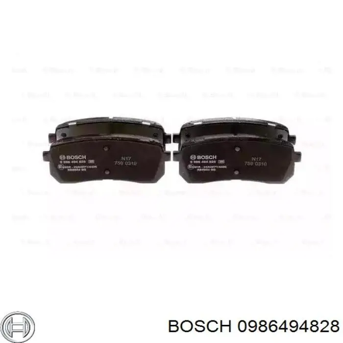 Задние тормозные колодки 0986494828 Bosch