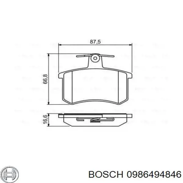 Колодки гальмові задні, дискові 0986494846 Bosch