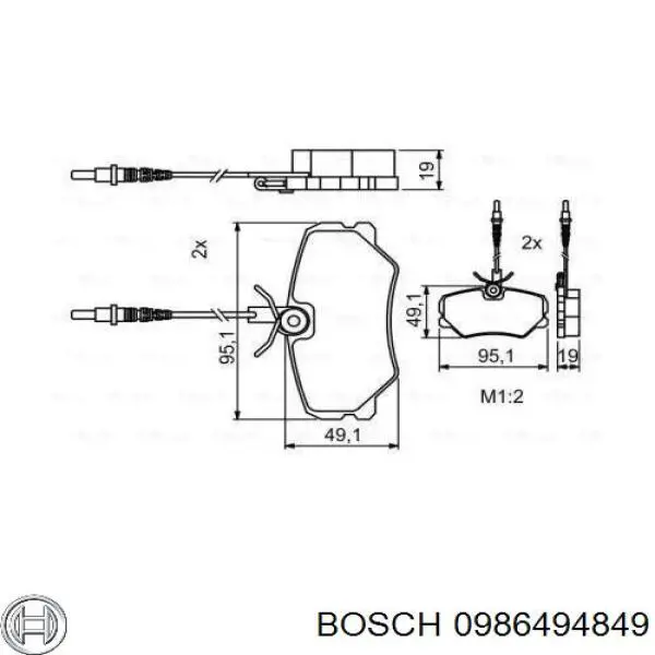 0986494849 Bosch колодки тормозные передние дисковые