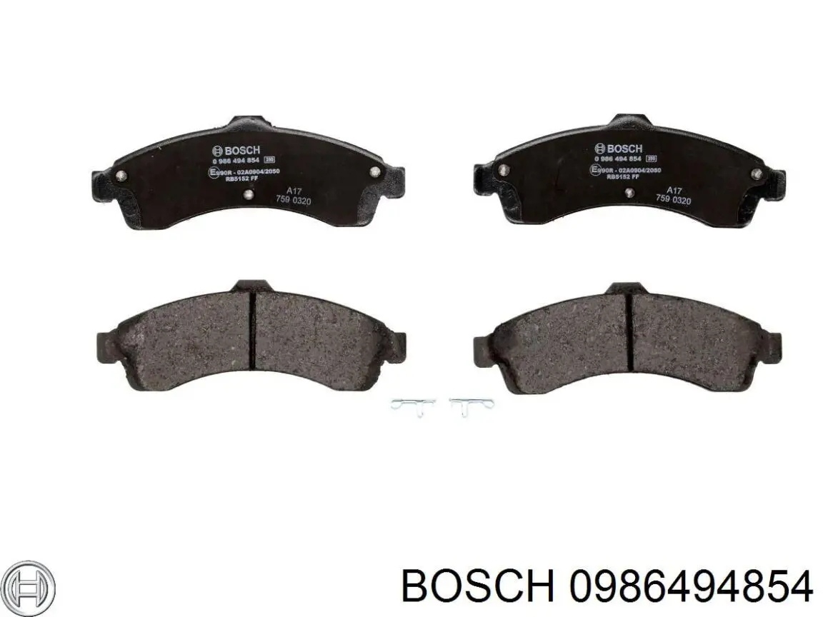 Передние тормозные колодки 0986494854 Bosch