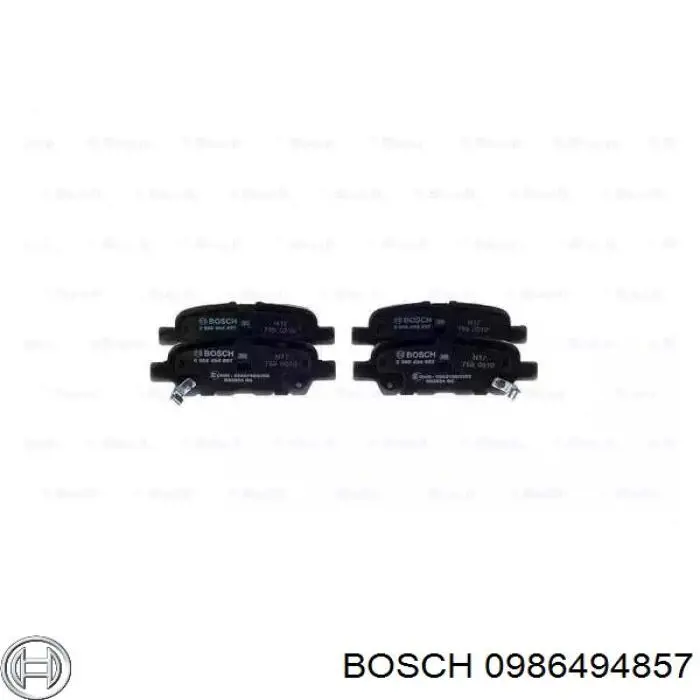 Задние тормозные колодки 0986494857 Bosch