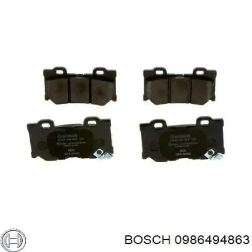 Pastillas de freno traseras 0986494863 Bosch