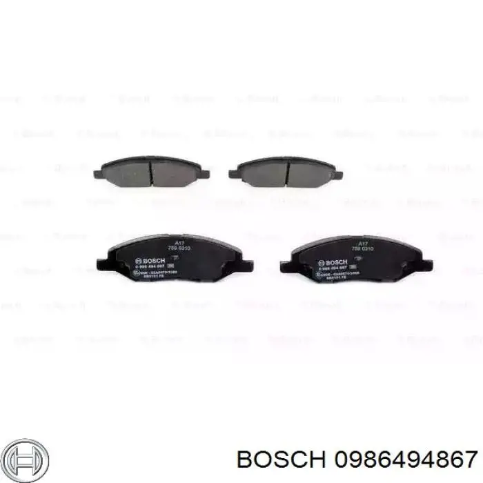 Передние тормозные колодки 0986494867 Bosch