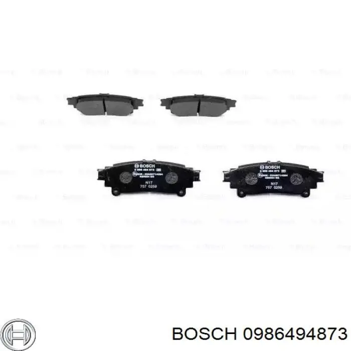 Задние тормозные колодки 0986494873 Bosch