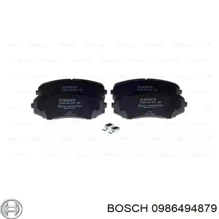 0986494879 Bosch sapatas do freio dianteiras de disco