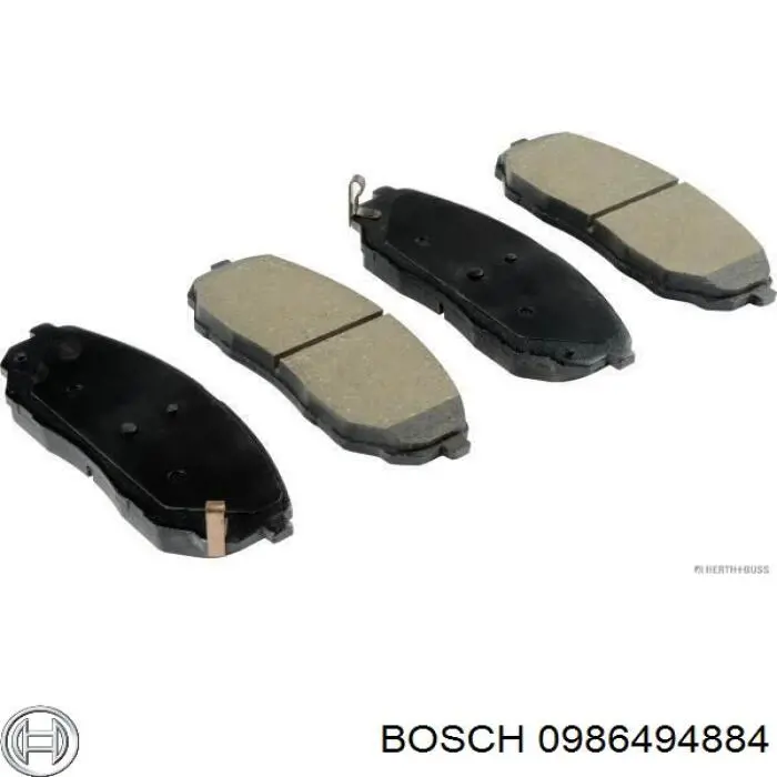 0 986 494 884 Bosch sapatas do freio dianteiras de disco