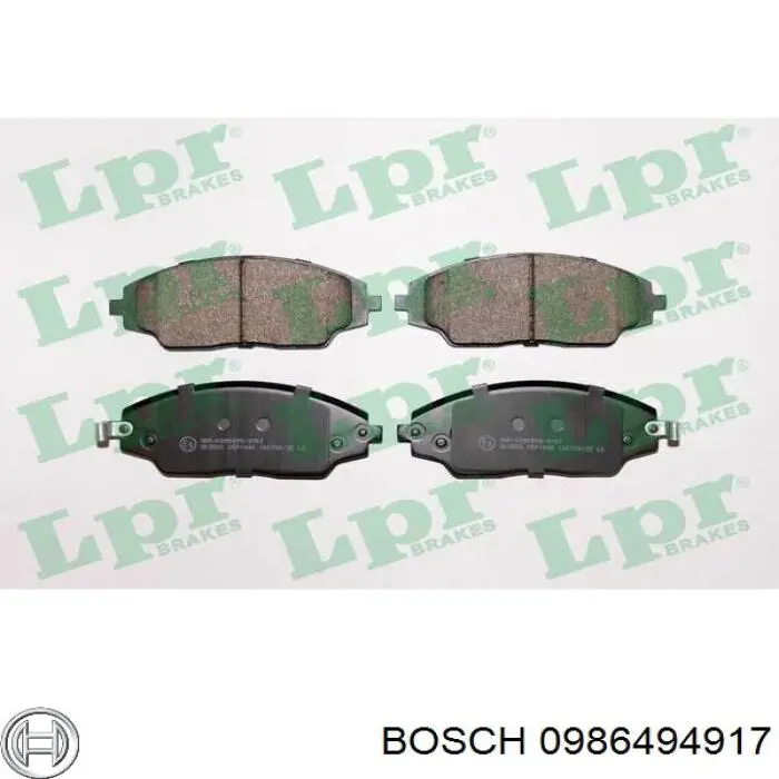 Колодки гальмівні передні, дискові 0986494917 Bosch