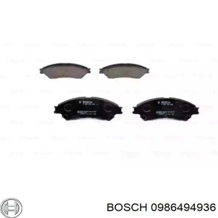 0986494936 Bosch sapatas do freio dianteiras de disco