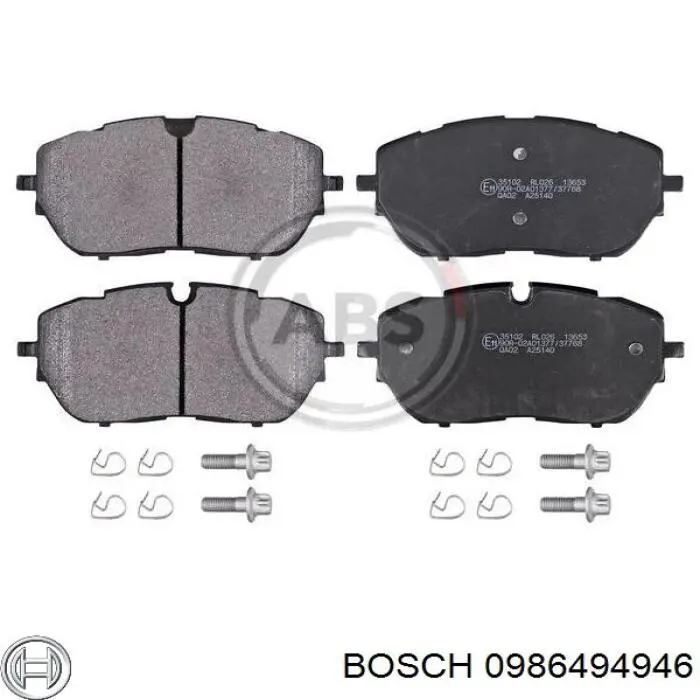 0986494946 Bosch колодки тормозные передние дисковые