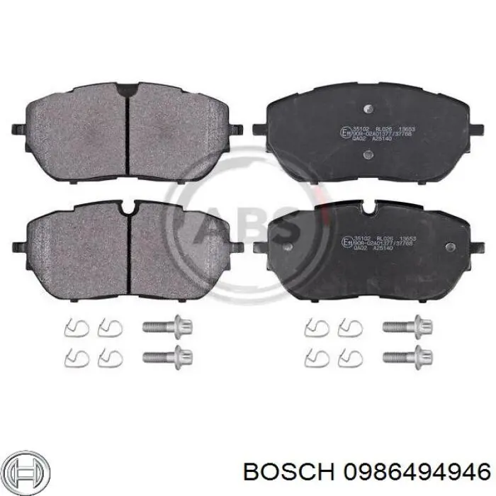 0986494946 Bosch sapatas do freio dianteiras de disco