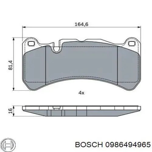 Передние тормозные колодки 0986494965 Bosch