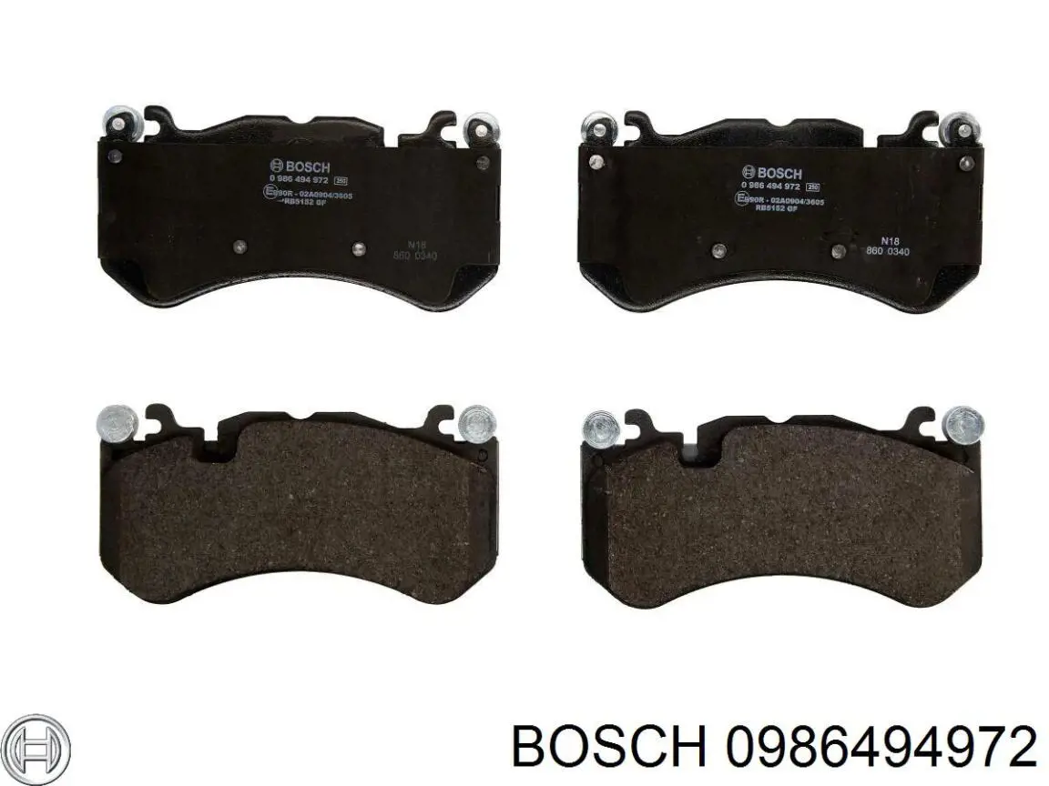 Передние тормозные колодки 0986494972 Bosch