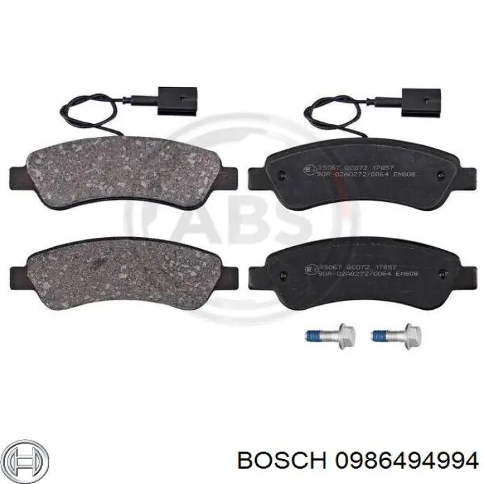 Pastillas de freno traseras 0986494994 Bosch