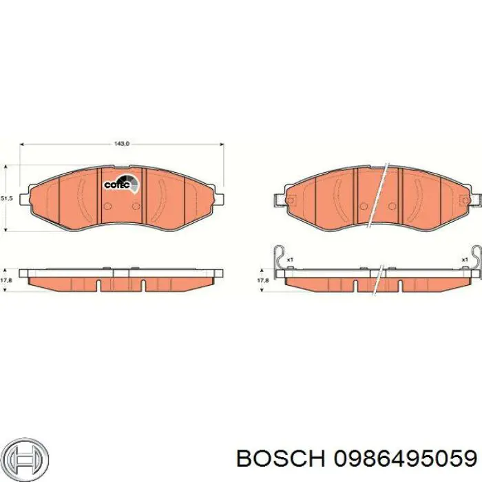 0986495059 Bosch Колодки передние