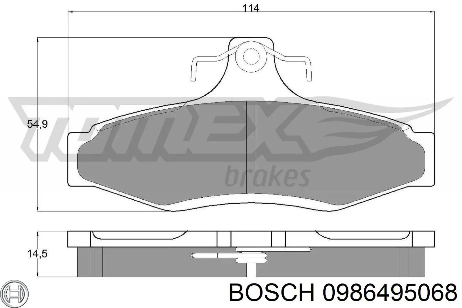 Колодки гальмові задні, дискові 0986495068 Bosch