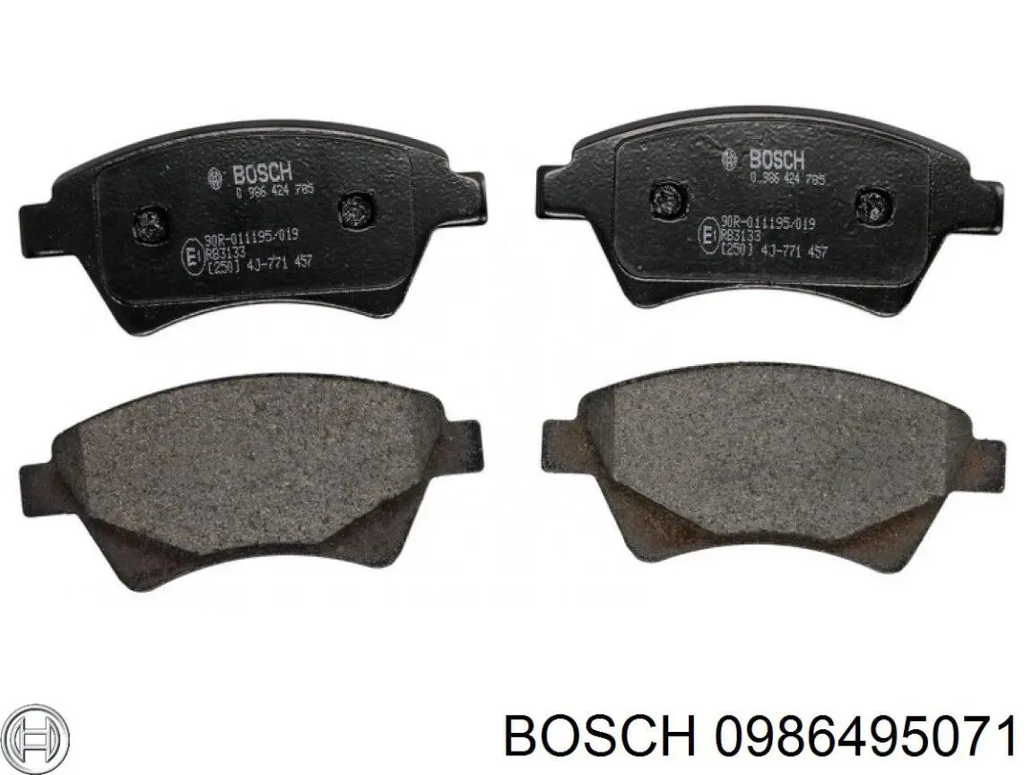 0986495071 Bosch колодки тормозные передние дисковые