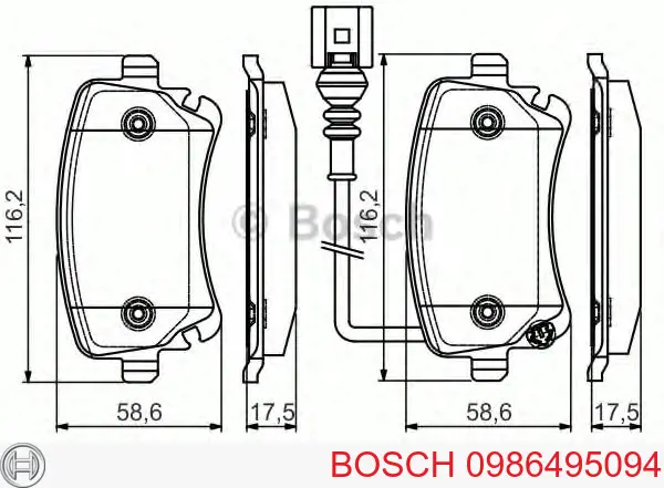 0986495094 Bosch задние тормозные колодки