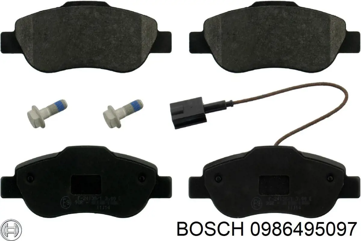 Передние тормозные колодки 0986495097 Bosch