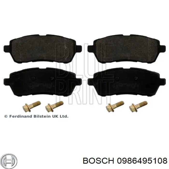 Передние тормозные колодки 0986495108 Bosch