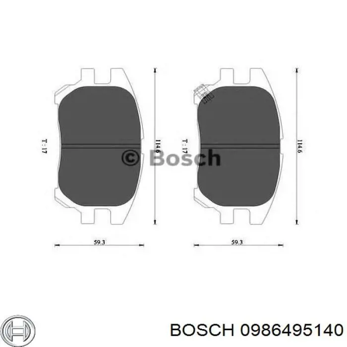 Купить 0986495140 Bosch Колодки тормозные