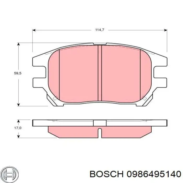 Тормозные колодки Bosch 0986495140