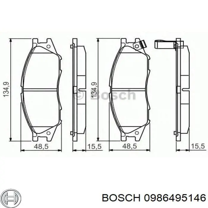 Pastillas de freno delanteras 0986495146 Bosch