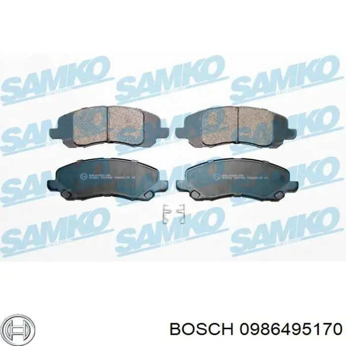 0986495170 Bosch Колодки передние