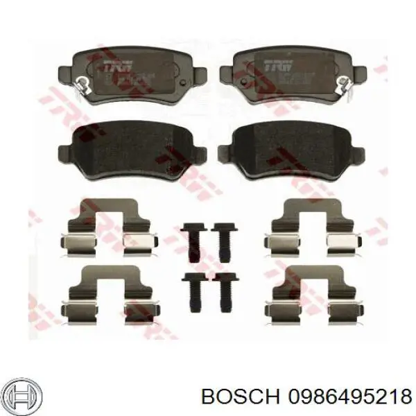 0986495218 Bosch колодки тормозные задние дисковые
