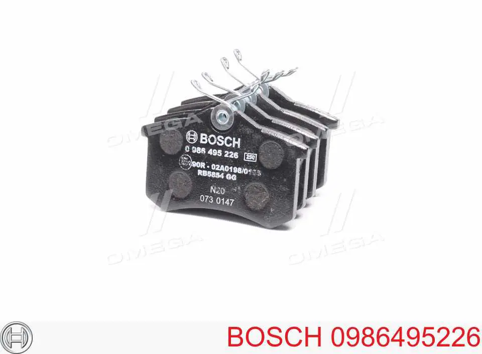 0986495226 Bosch колодки тормозные задние дисковые