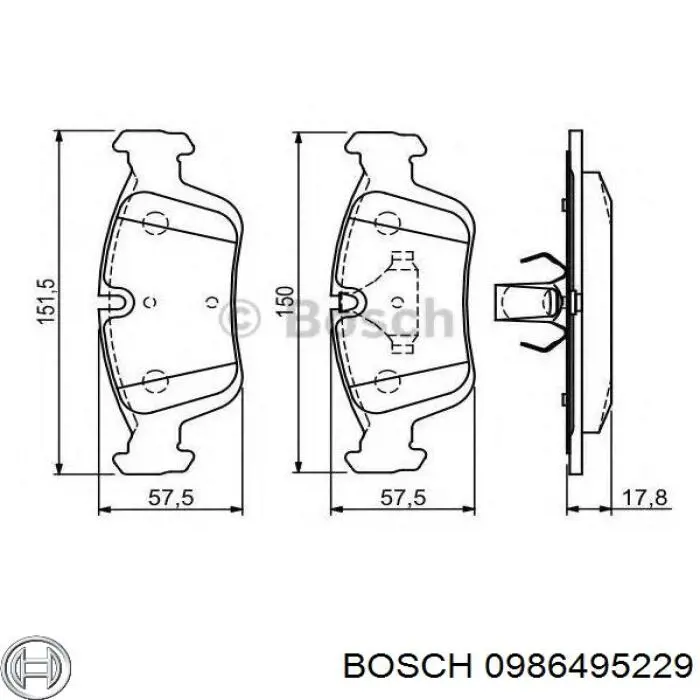0986495229 Bosch колодки тормозные передние дисковые
