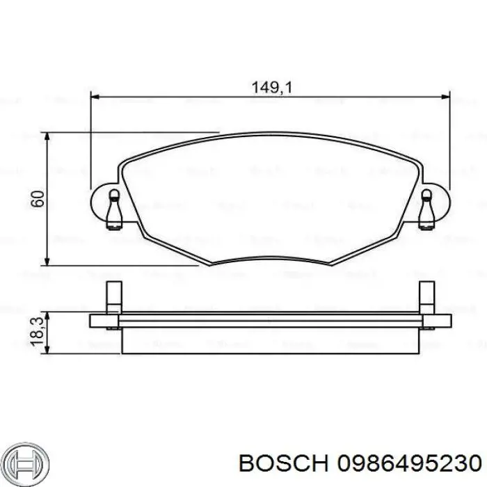 0986495230 Bosch sapatas do freio dianteiras de disco