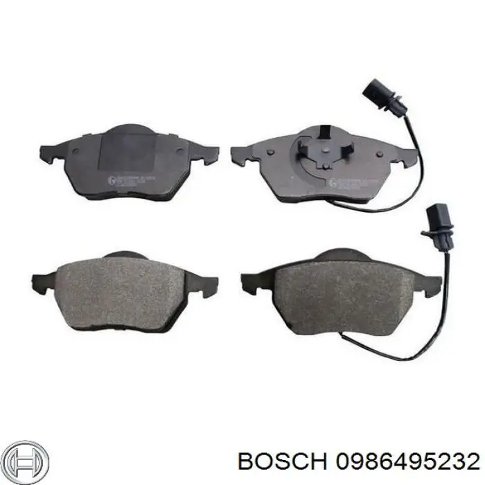 0986495232 Bosch sapatas do freio dianteiras de disco