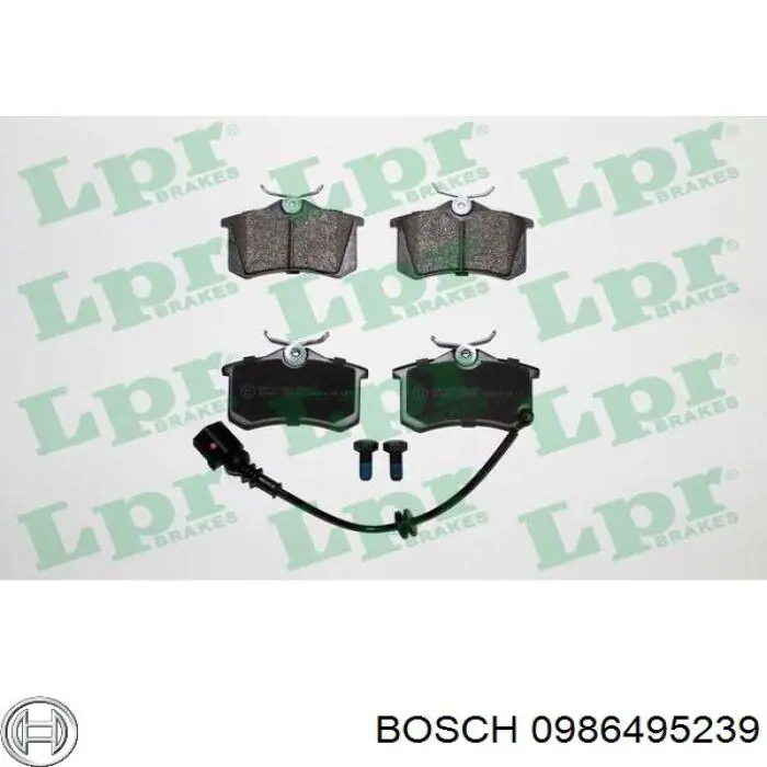 0986495239 Bosch колодки тормозные задние дисковые