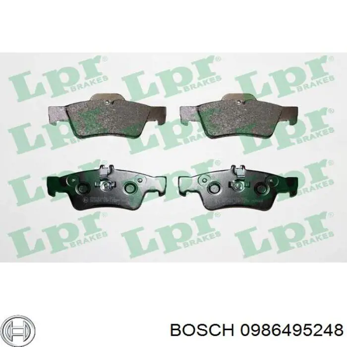 0986495248 Bosch колодки тормозные задние дисковые