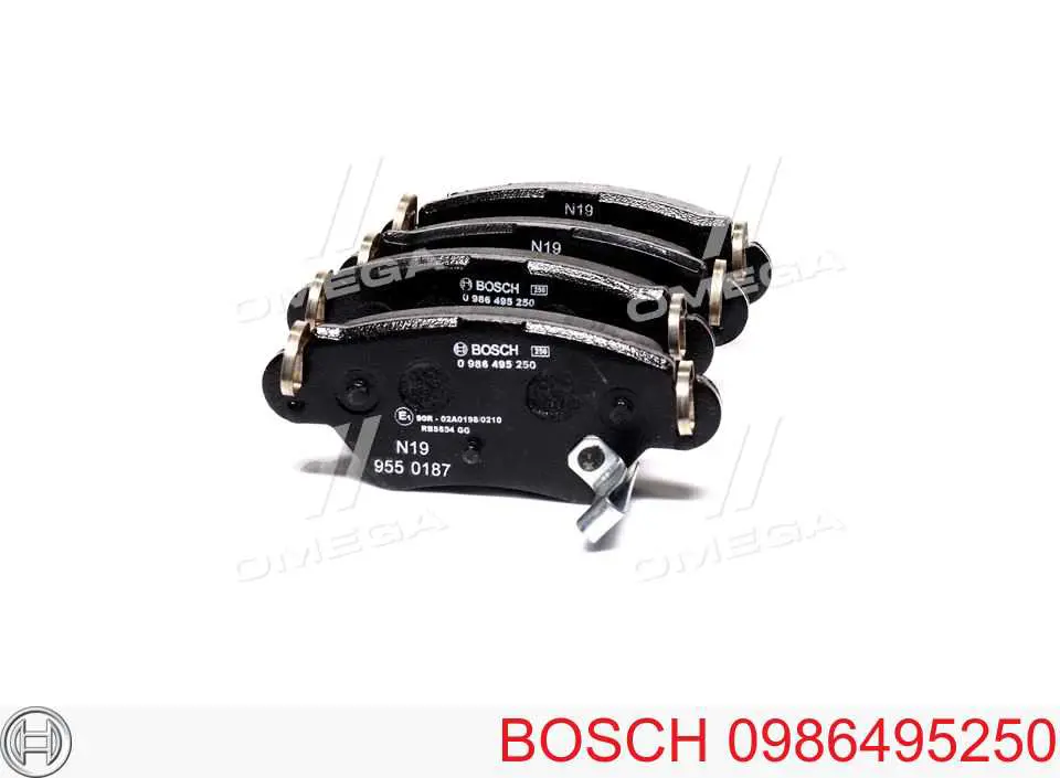 0986495250 Bosch sapatas do freio traseiras de disco